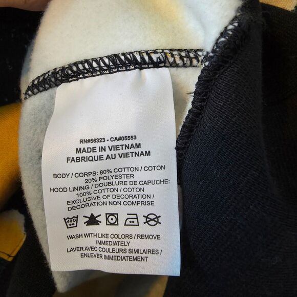 Nike Women's Navy and Yellow Floral Oversize Hoodie with Front Pockets.  Size SM - Picture 5 of 9